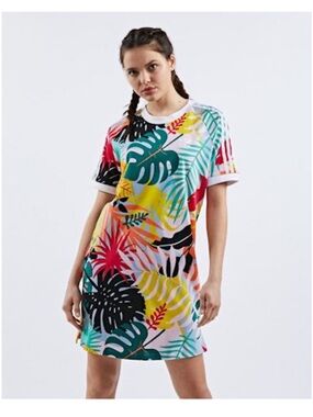 adidas x Farm Rio Tropical Leaf Print Tee Dress